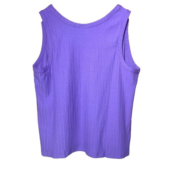New Ava & Viv Top Women's Plus Size 3X Ribbed Purple Tank Top Stretchy N… - Picture 2 of 10